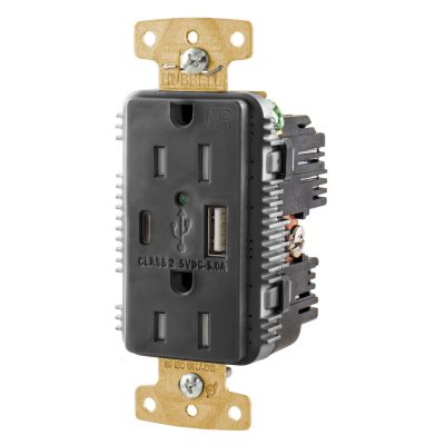 Hubbell Wiring USB15AC5BKWR