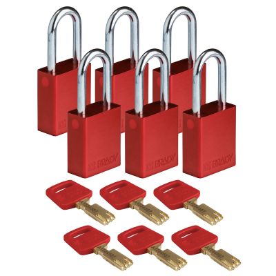 Brady ALU-RED-38ST-KA6PK