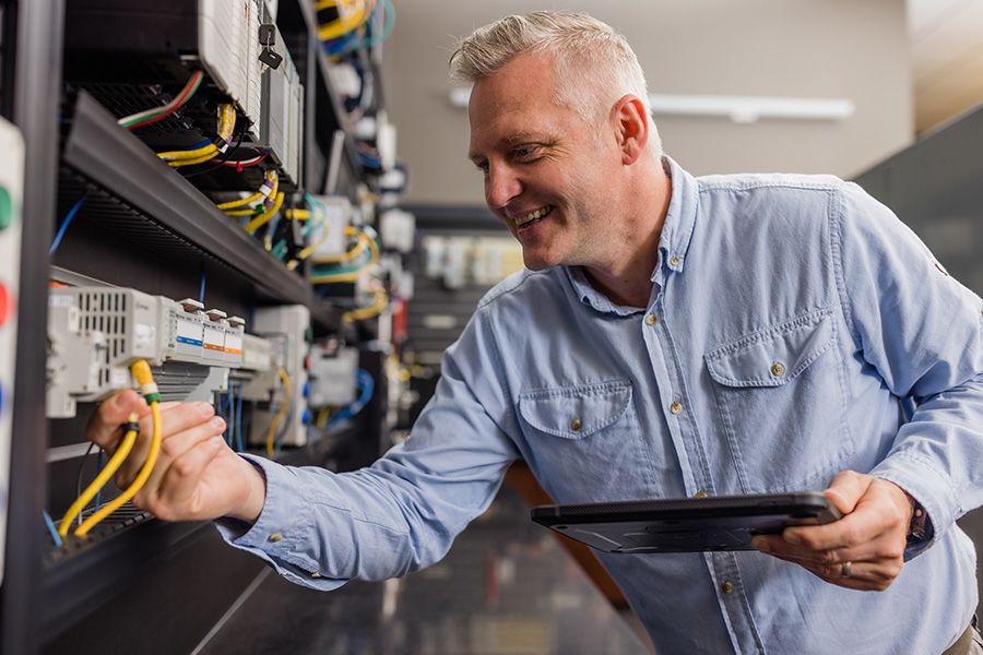 Connected industrial equipment staged in Van Meter’s Technical Support Center, used by specialists for training, troubleshooting, and support demonstrations.