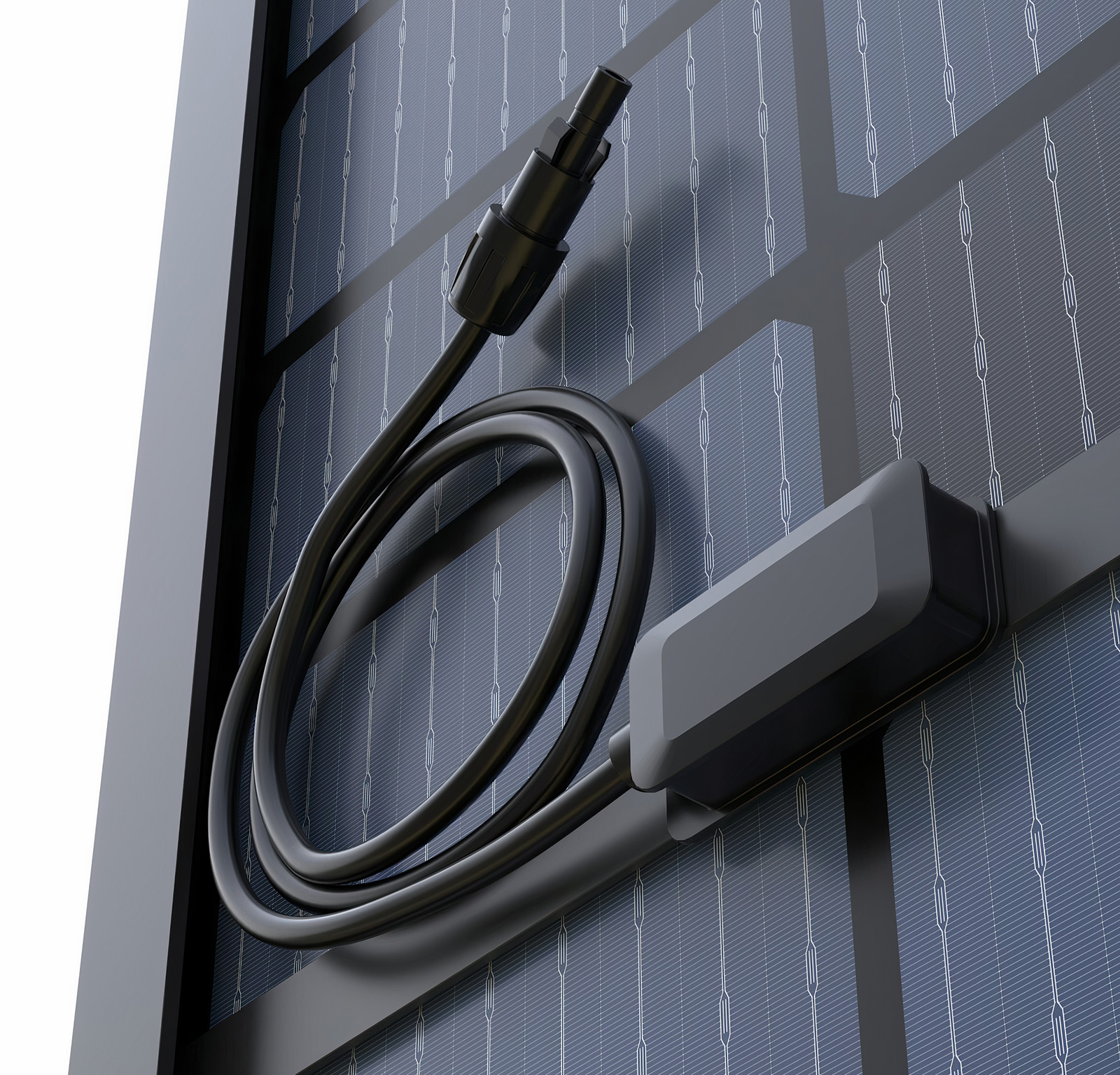 solar panel built-in wire management system