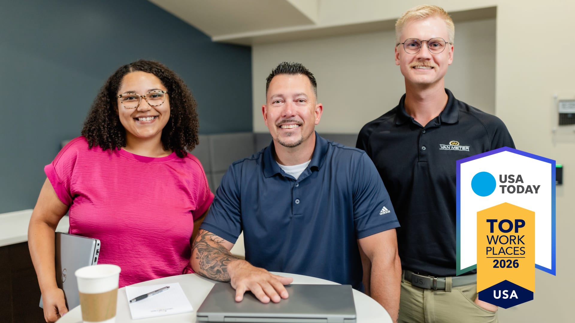 USA TODAY Top Workplaces USA 2026 award badge recognizing Van Meter as a top mid size employer